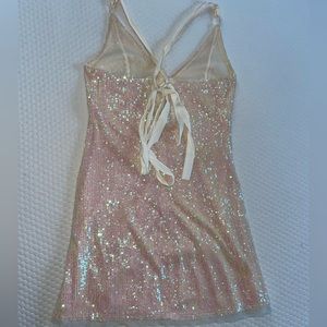 Free People Cream Sequin Dress